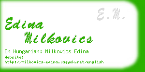 edina milkovics business card